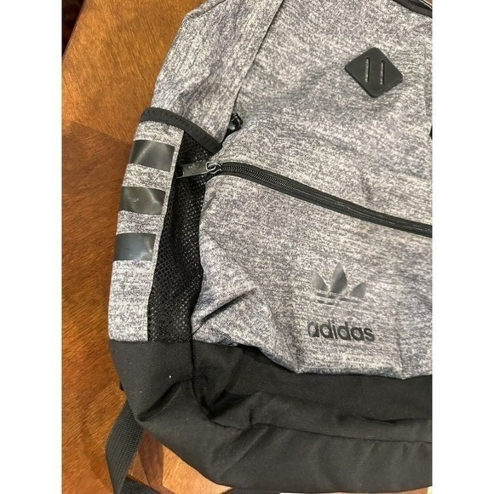 Adidas Originals Backpack Gray Black‎ Laptop School Travel Bag - Picture 4 of 10